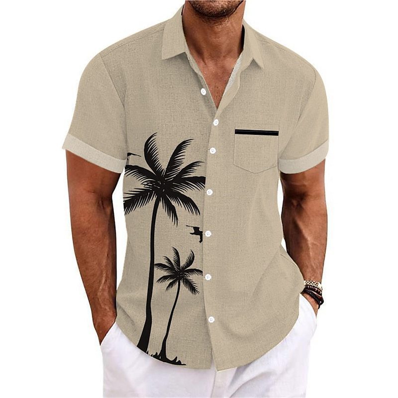 Short-sleeved Coconut Casual Beach Men's Shirt