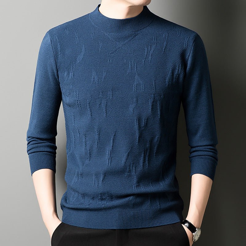 Anti-Pilling Jacquard Sweater for Men – Thick Fashionable Knitwear