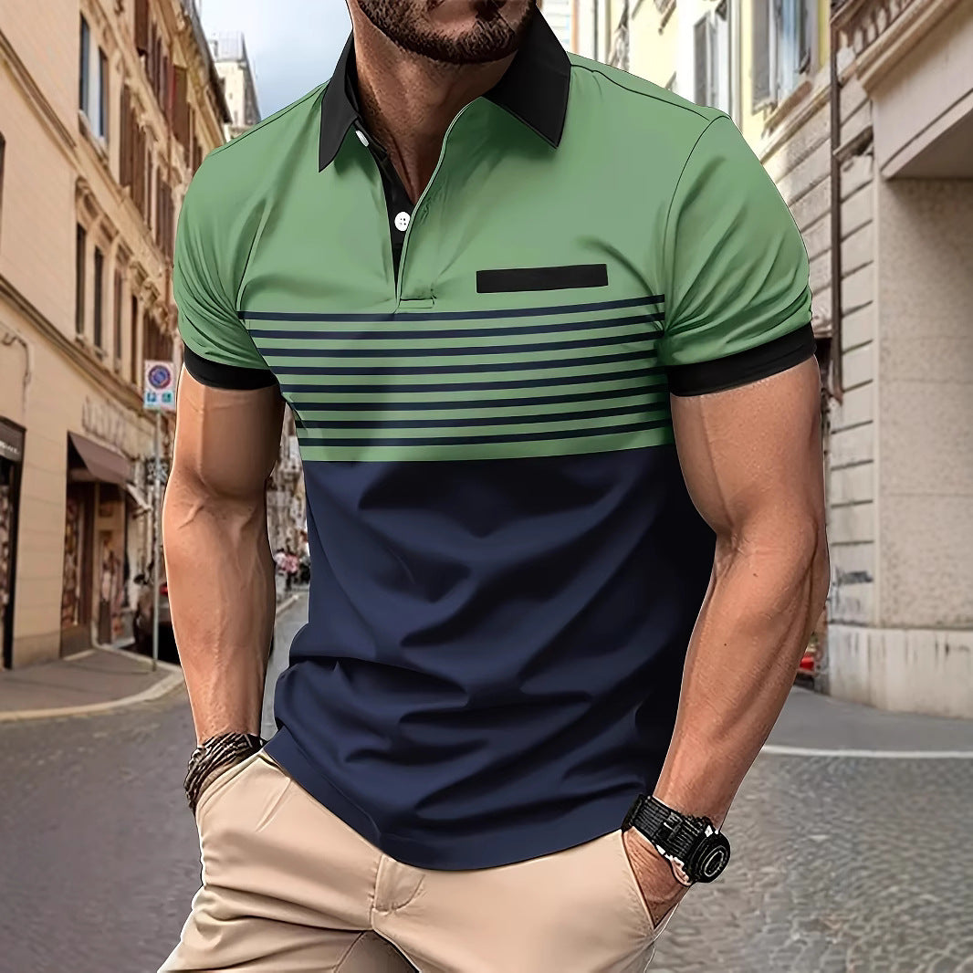 Button Short Sleeve Polo Shirt - 3D