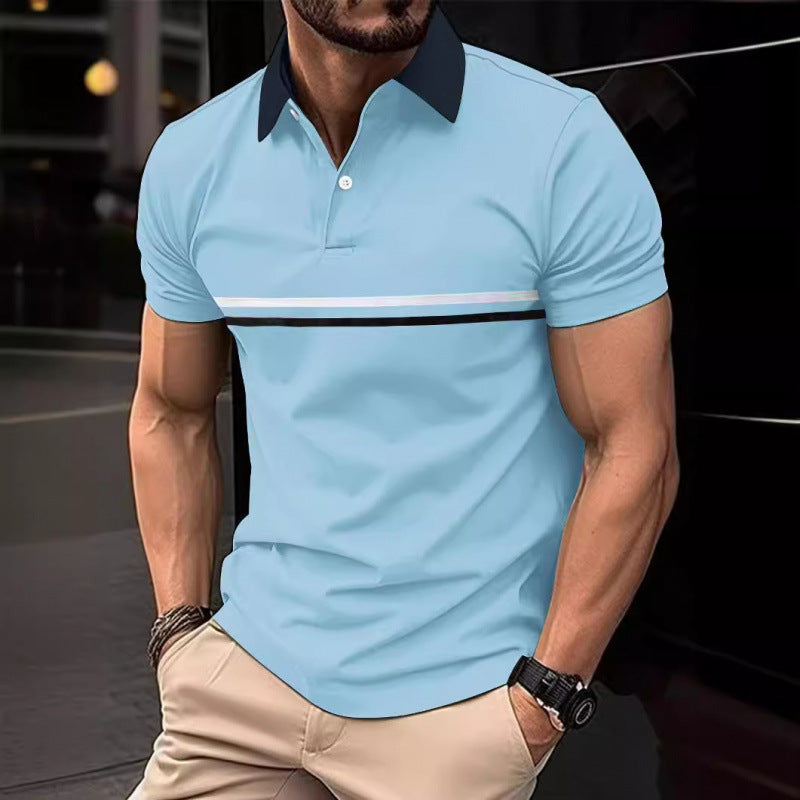 Summer 3D Polo Shirt Button Digital Print Men's Sport Polo Shirt