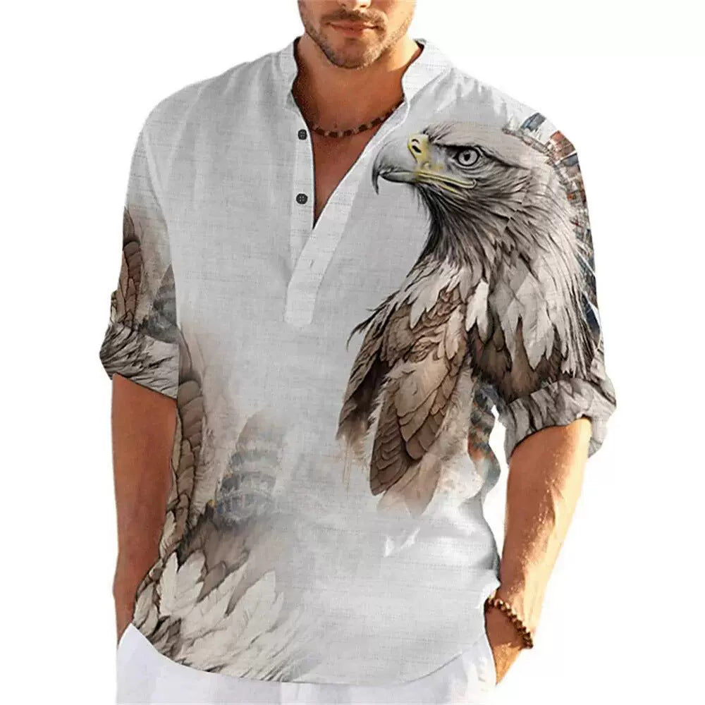 Independent Site New Polo Shirt Men's Shirt 3D Print Men's Shirt Henley Shirt