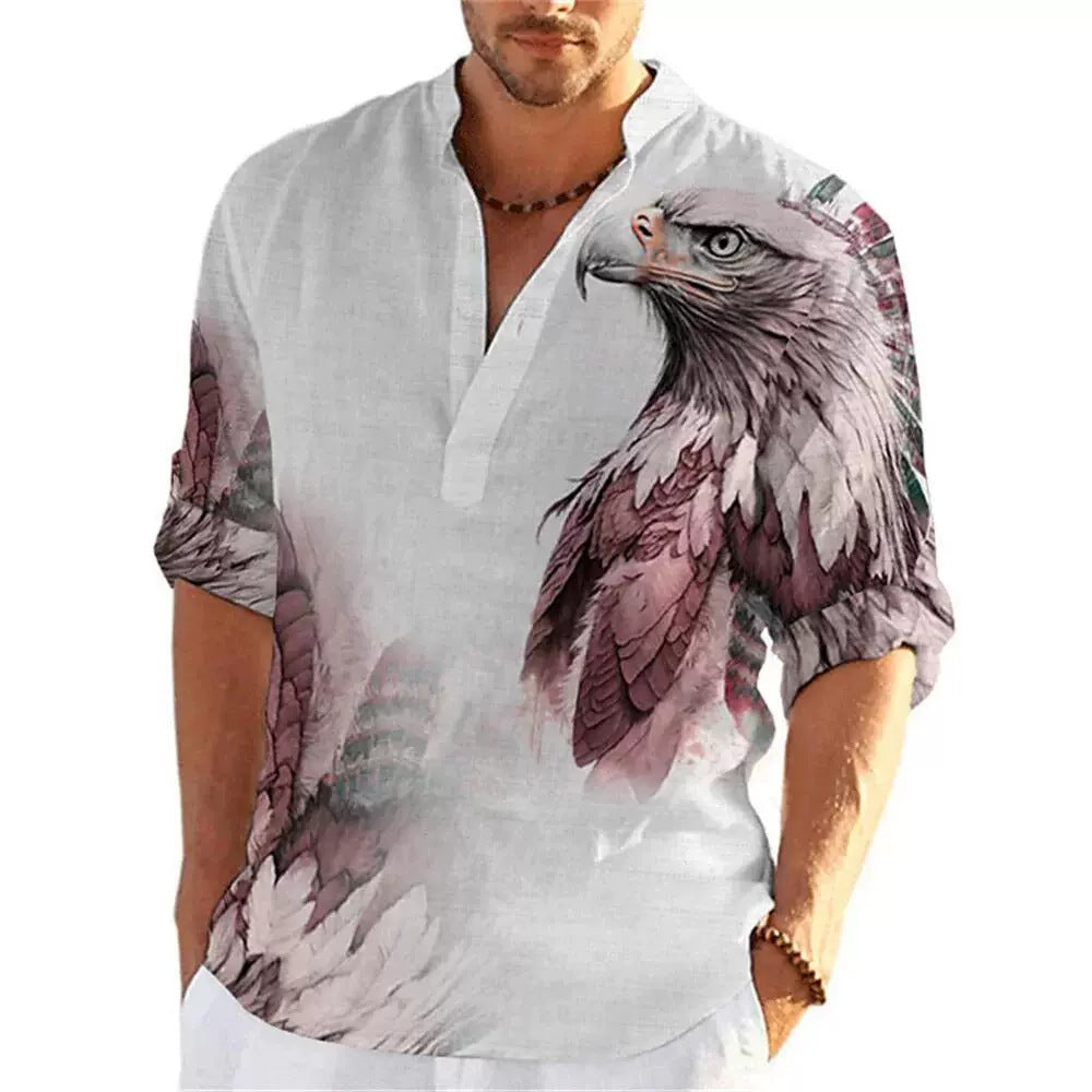Independent Site New Polo Shirt Men's Shirt 3D Print Men's Shirt Henley Shirt