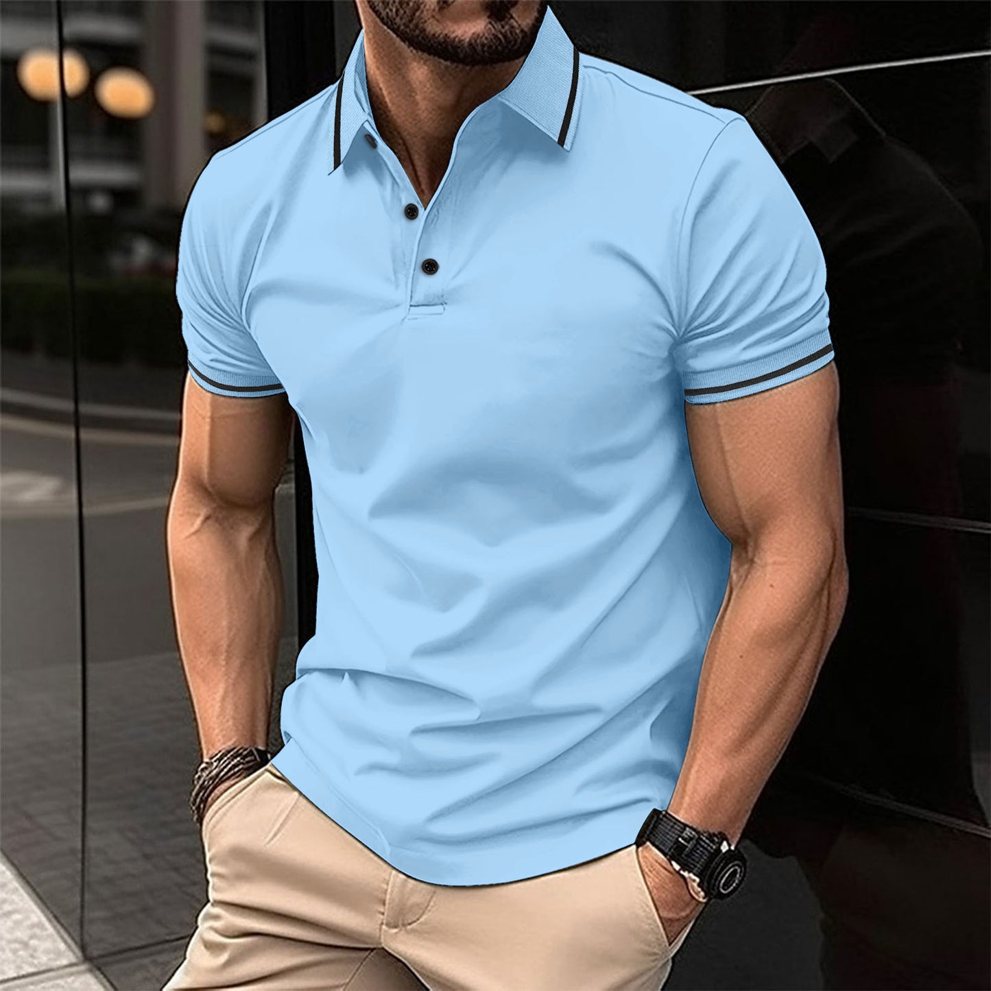 Ins Summer Style Fashion Turn-Down Collar Short Sleeve Polo Digital 3D Print Button Sport Polo Shirt