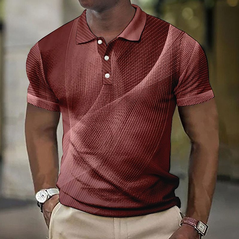 Custom 3D Button Short Sleeve Polo Shirt