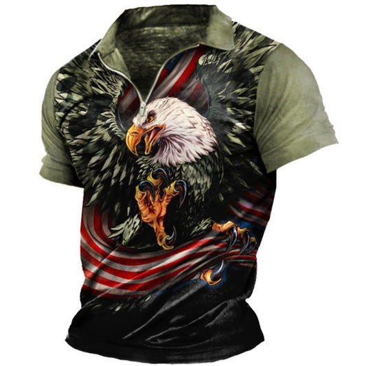 Street Quality 3D Print Polo Shirt Men's Casual Turn-Down Collar Short Sleeve Sport Shirt