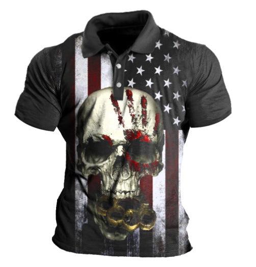 Summer Men's Wear Digital Print Independent Site Bestseller Men's Casual Button Polo Shirt