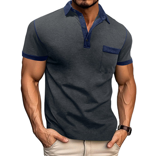 Spring Men's Wear Large Size Short Sleeve Henley T-Shirt Men's Polo Base Layer Shirt Men