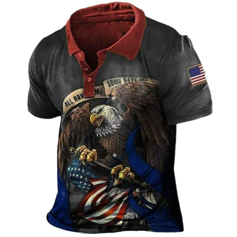 Street Quality 3D Print Polo Shirt Men's Casual Turn-Down Collar Short Sleeve Sport Shirt