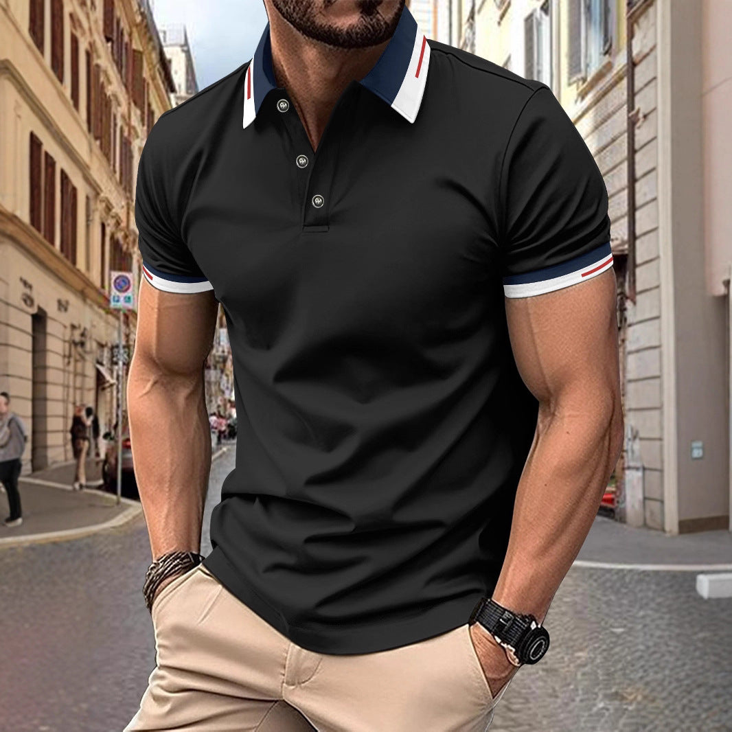 Ins Summer Polo Shirt Button Men's Casual Polo Shirt