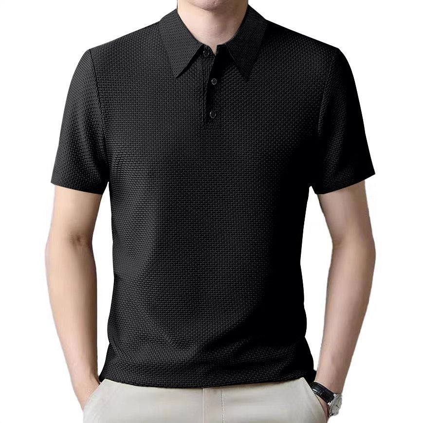 Men's Wear Summer Bestseller Polo Shirt Men Fitted Casual Breathable Thin Solid Color Short Sleeve Men Trendy