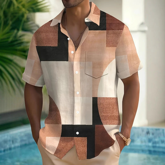 Spring/Autumn New Men's Plus Size Long Sleeve Rose Floral Print Shirt