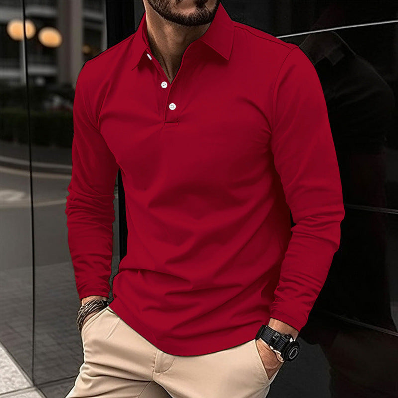 Ins Spring Autumn Polo Shirt Men's Long Sleeve Sport Polo Shirt