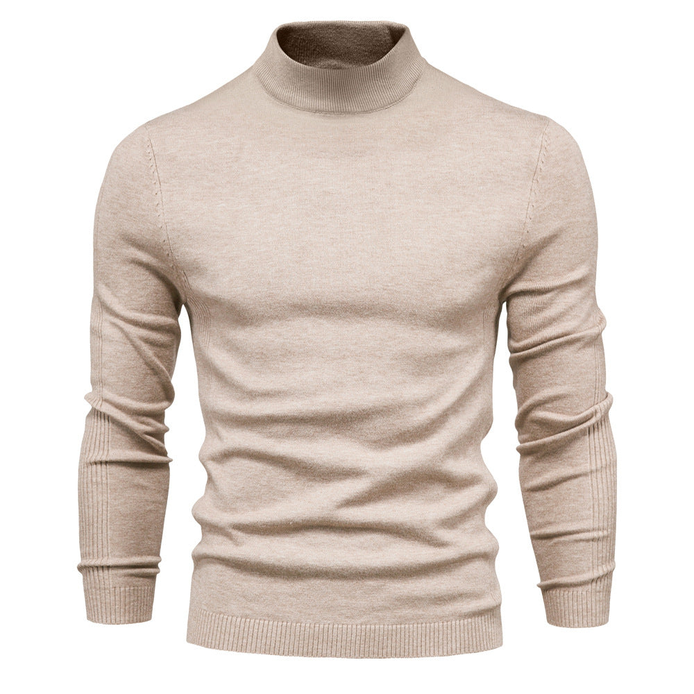 2025 Men’s Thick & Warm Sweater - Slim Fit Mid-Neck Knit Pullover in Multiple Colors