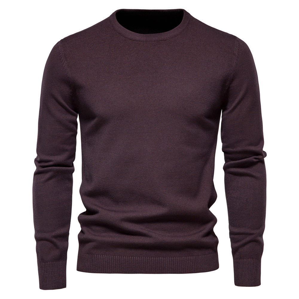 Muti-Color 2025 Fall & Winter Men’s Thick Sweater - Slim Fit Crew Neck Knit Pullover with High Elasticity
