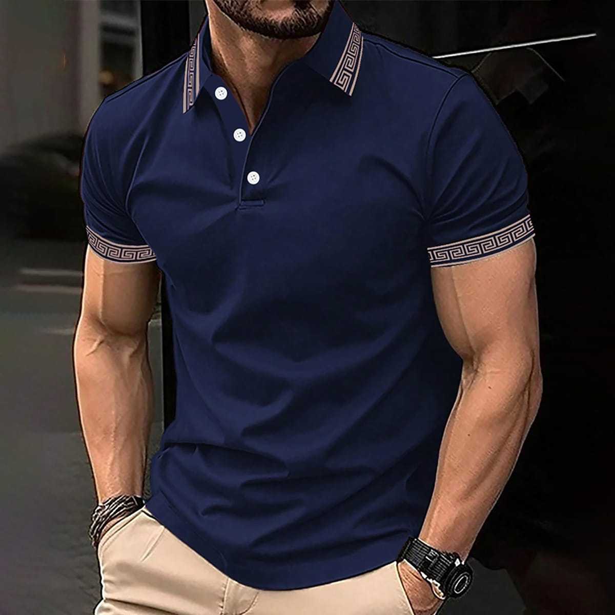 3D Digital Print Summer Men's Loose Short Sleeve Polo Shirt Simple Casual Daily Multi-Color