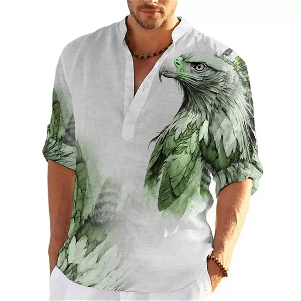 Independent Site New Polo Shirt Men's Shirt 3D Print Men's Shirt Henley Shirt