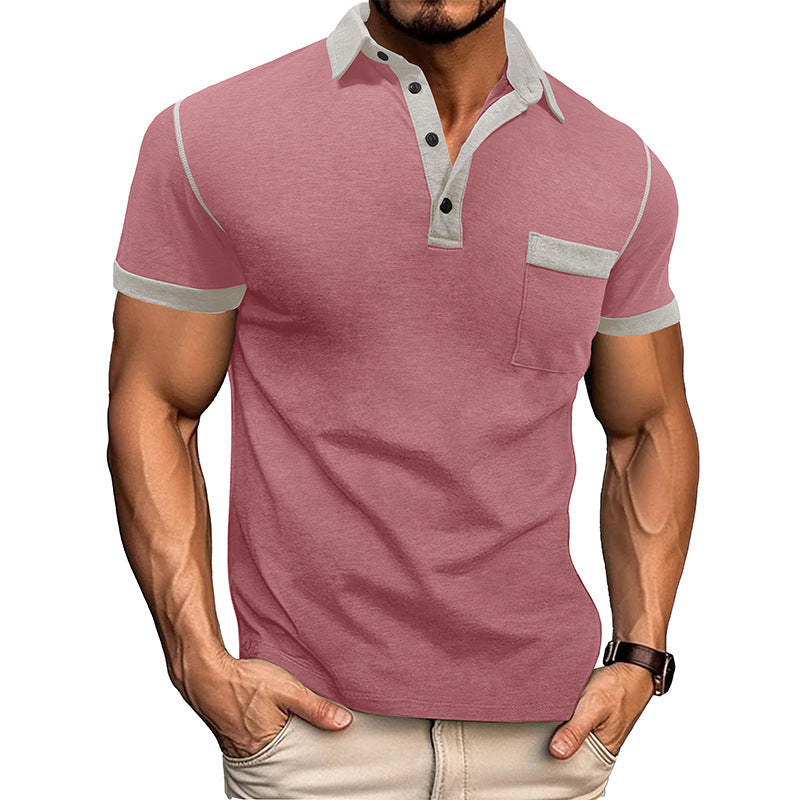 Spring Men's Wear Large Size Short Sleeve Henley T-Shirt Men's Polo Base Layer Shirt Men