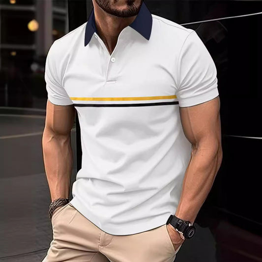 Summer 3D Polo Shirt Button Digital Print Men's Sport Polo Shirt