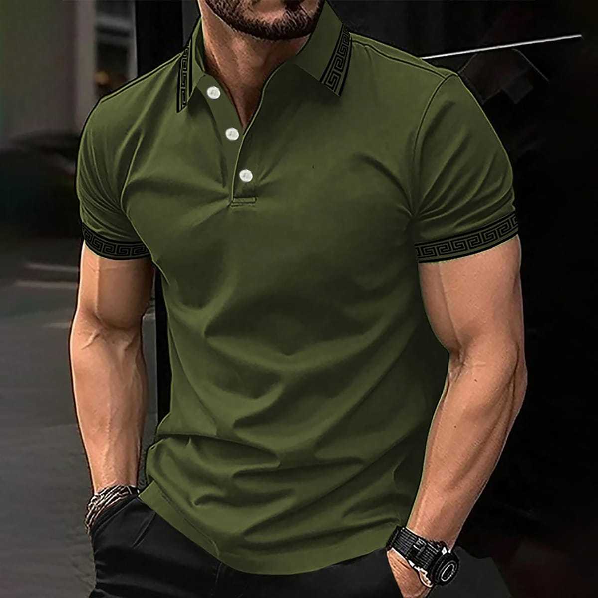 3D Digital Print Summer Men's Loose Short Sleeve Polo Shirt Simple Casual Daily Multi-Color