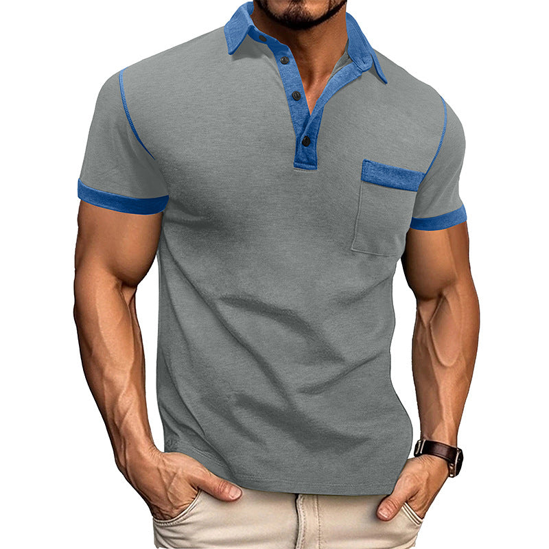Spring Men's Wear Large Size Short Sleeve Henley T-Shirt Men's Polo Base Layer Shirt Men