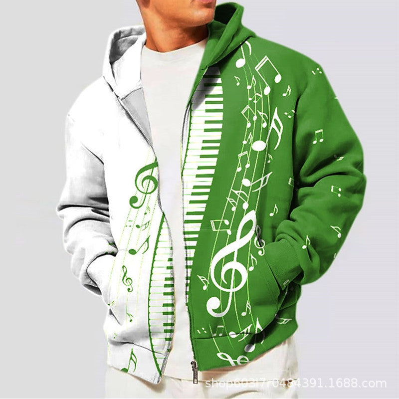 Bestseller Men's Hoodie 3D Digital Print Fashion Zip-Up Jacket