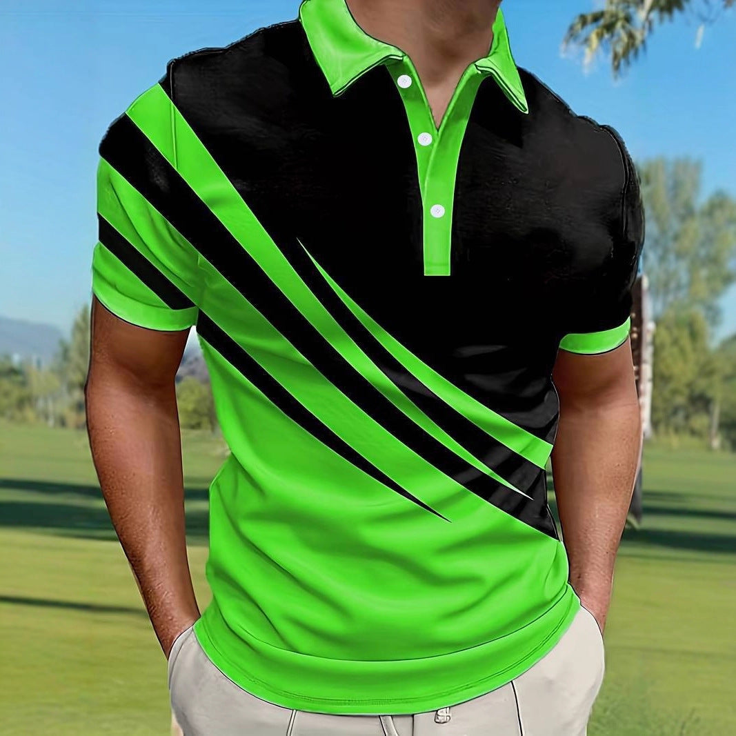 Spring Autumn New Zipper Turn-Down Collar Long Sleeve Men's Polo Shirt