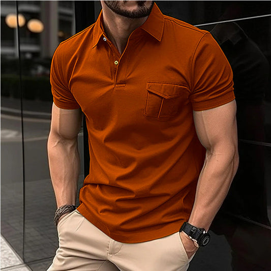 Autumn New Men's Polo Shirt Pocket Men's Sport Polo Shirt
