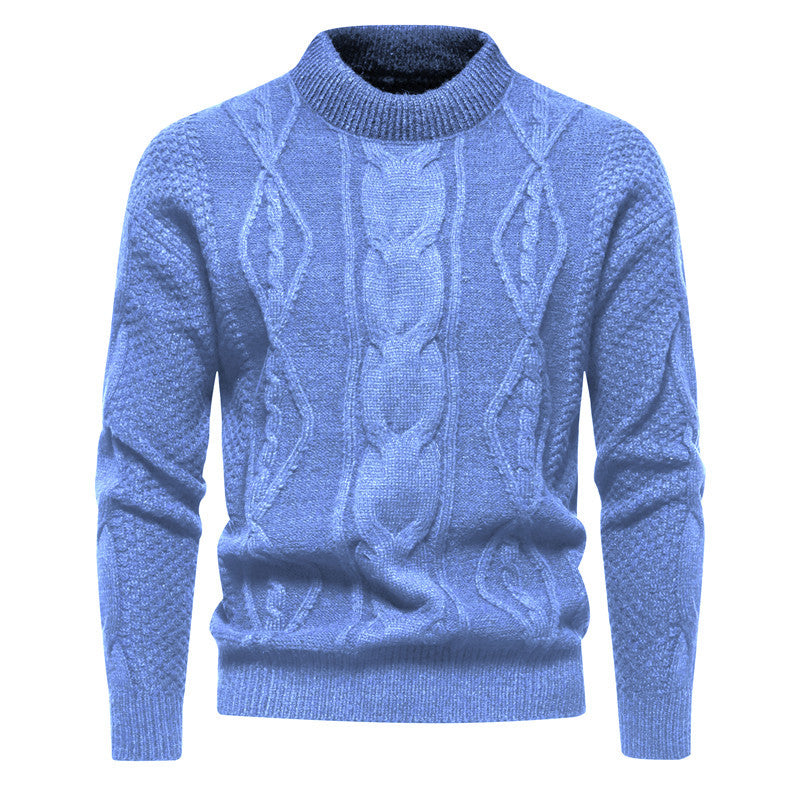 New Retro American Style Men’s Round Neck Knit Sweater