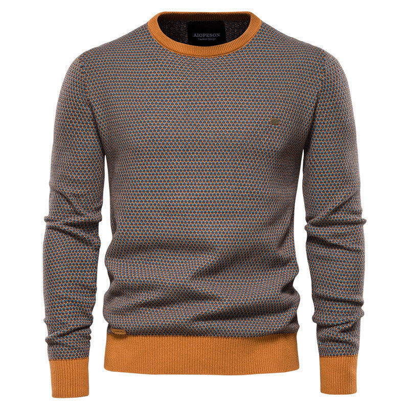 Men's Knit Base Layer Round Neck Stylish Pullover Warm Top