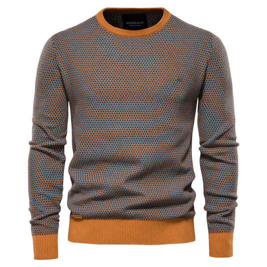 Men's Knit Base Layer Round Neck Stylish Pullover Warm Top
