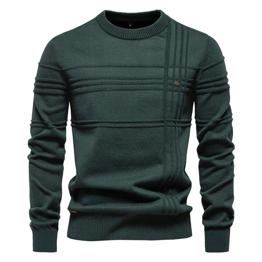 Seasonal Semi-Turtleneck Jacquard & Rhinestone Sweater – Thickened Casual Base Layer