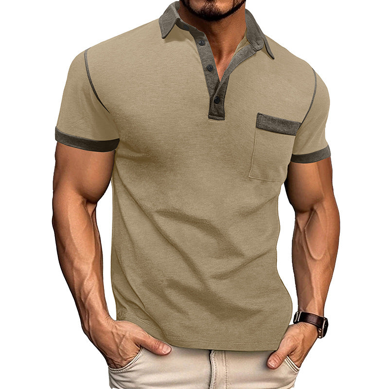 Spring Men's Wear Large Size Short Sleeve Henley T-Shirt Men's Polo Base Layer Shirt Men