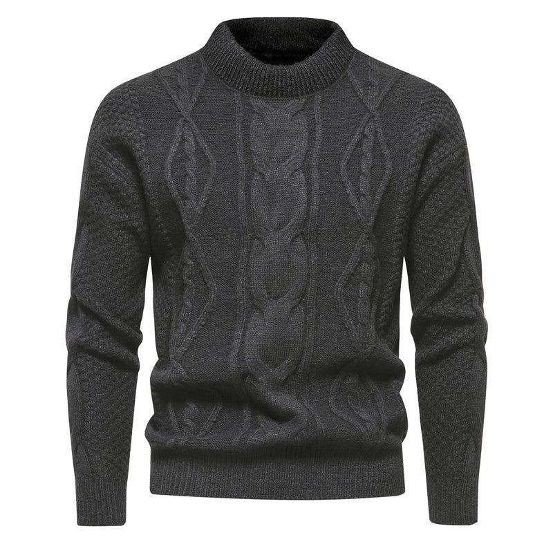 New Retro American Style Men’s Round Neck Knit Sweater
