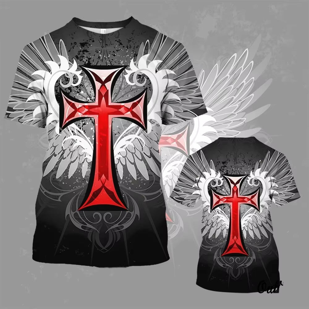 Spring/Summer Cartoon 3D Digital Print Oversized Men's Street Tee