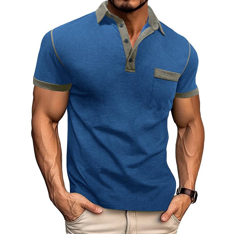 Spring Men's Wear Large Size Short Sleeve Henley T-Shirt Men's Polo Base Layer Shirt Men