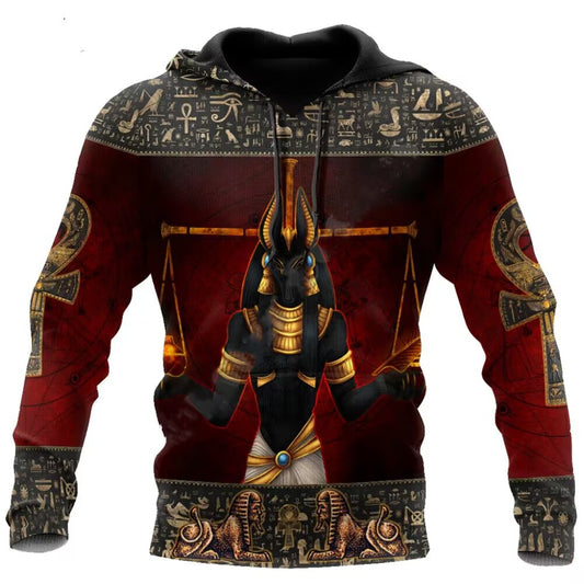Seasonal Hot 3D Hoodie Men's Viking Warrior Print Streetwear Classic Pullover