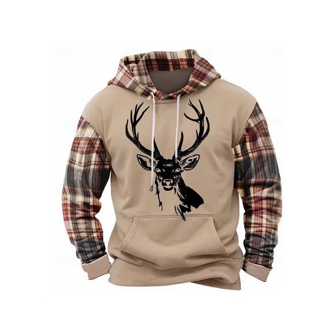 Men's Camo Deer 3D Print Hoodie Plus-Size Casual Wear
