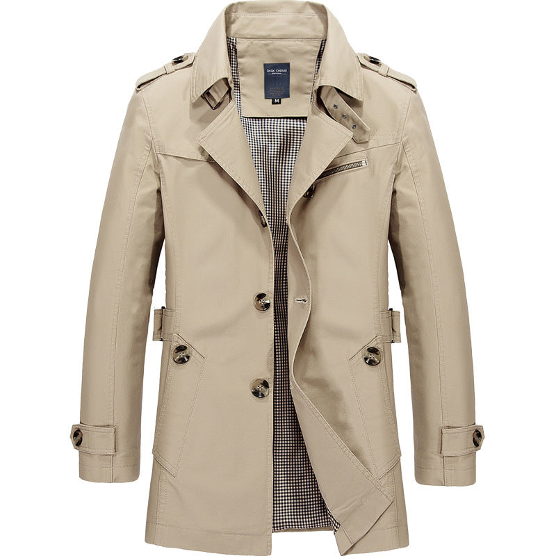 New Men's Pure Cotton Oversized Long Casual Jacket