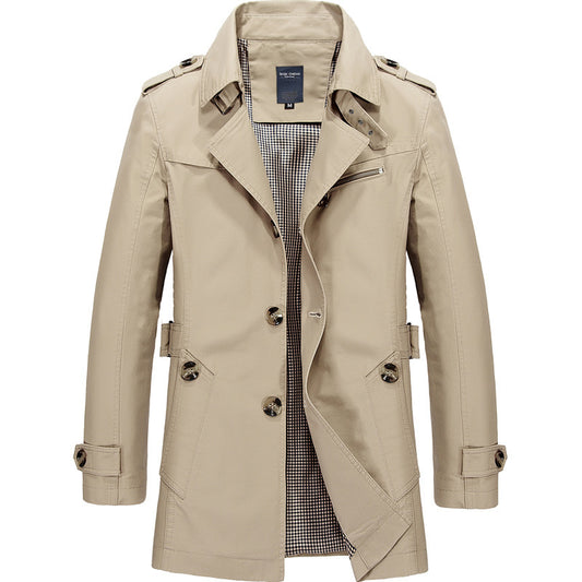 New Men's Pure Cotton Oversized Long Casual Jacket