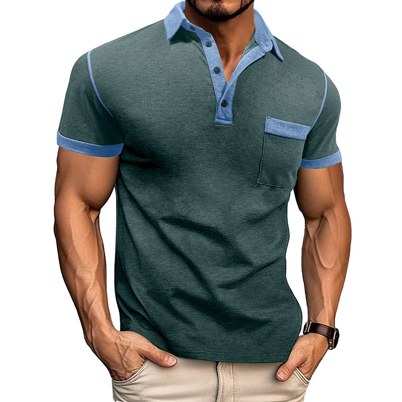 Spring Men's Wear Large Size Short Sleeve Henley T-Shirt Men's Polo Base Layer Shirt Men