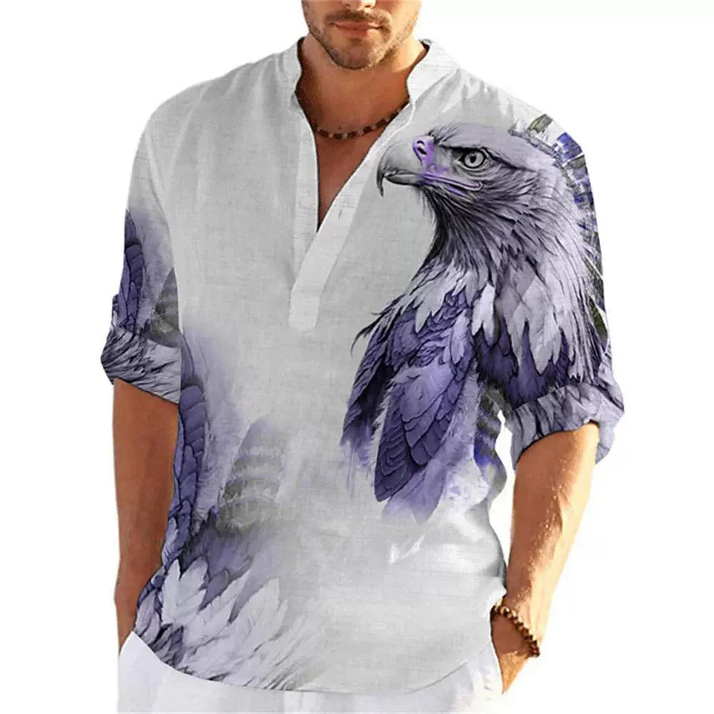 Independent Site New Polo Shirt Men's Shirt 3D Print Men's Shirt Henley Shirt