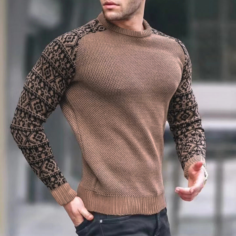 Base Layer Shirt Autumn Waffle Long-Sleeve Men's T-Shirt Casual Pullover Knit Top