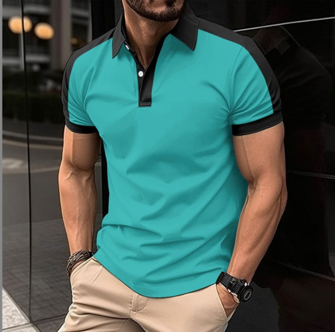 New Independent Site Men's Wear Turn-Down Collar Fashion Digital Print Men's Casual Short Sleeve Polo Shirt