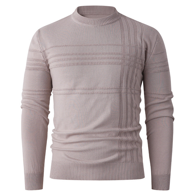 New Men’s Fashion Round Neck Pullover – Trendy Youth Casual Sweater