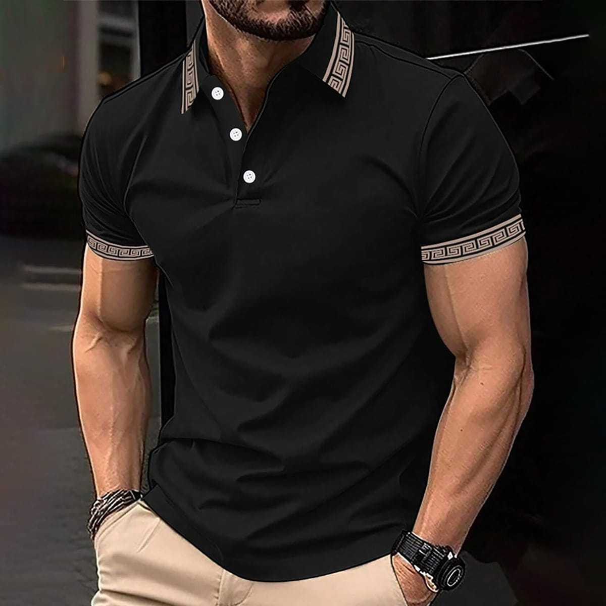 3D Digital Print Summer Men's Loose Short Sleeve Polo Shirt Simple Casual Daily Multi-Color