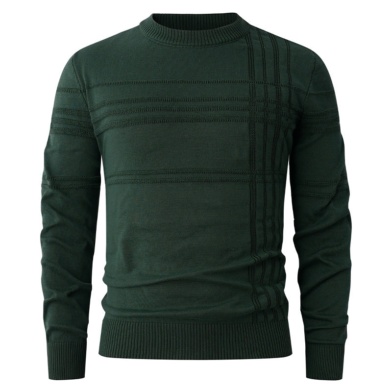 New Men’s Fashion Round Neck Pullover – Trendy Youth Casual Sweater