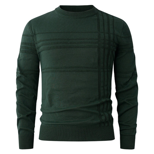 New Men’s Fashion Round Neck Pullover – Trendy Youth Casual Sweater
