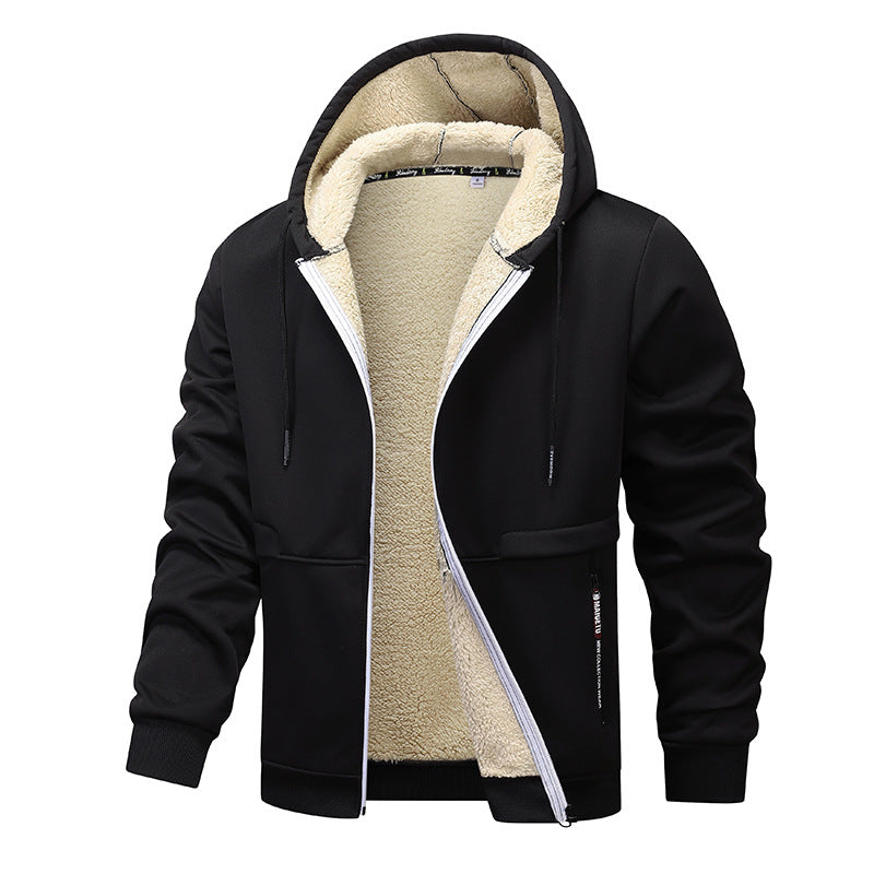 Thick Loose Sherpa Hoodie Work Jacket for Laborers