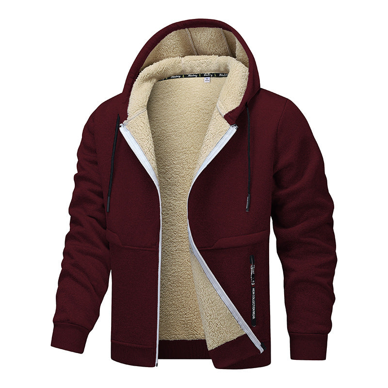 Thick Loose Sherpa Hoodie Work Jacket for Laborers
