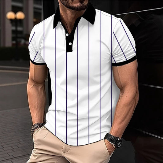 Summer 3D Polo Shirt Men's Short Sleeve Sport Fashion Polo Shirt
